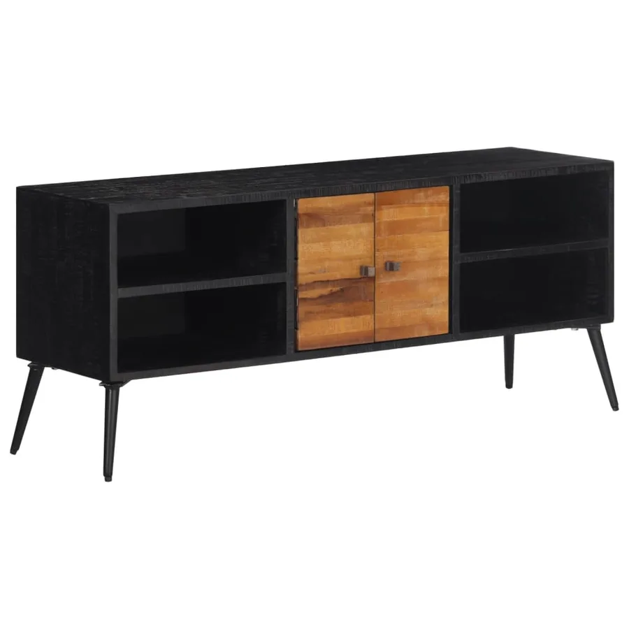 Meuble TV 112x31x45 cm teck massif récupéré - 12
