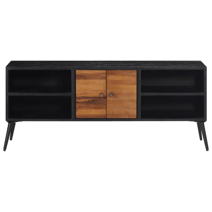 Meuble TV 112x31x45 cm teck massif récupéré - 3