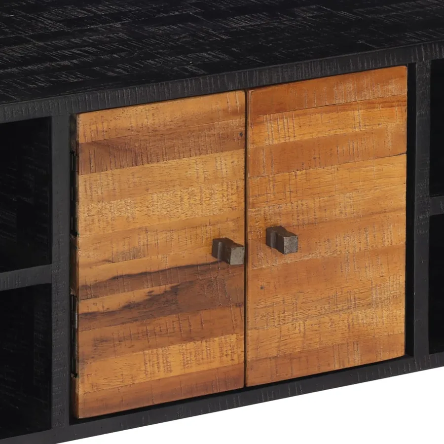 Meuble TV 112x31x45 cm teck massif récupéré - 7