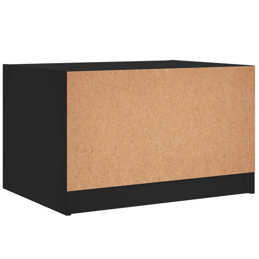 Table basse avec portes en verre noir 68x50x42 cm - 8