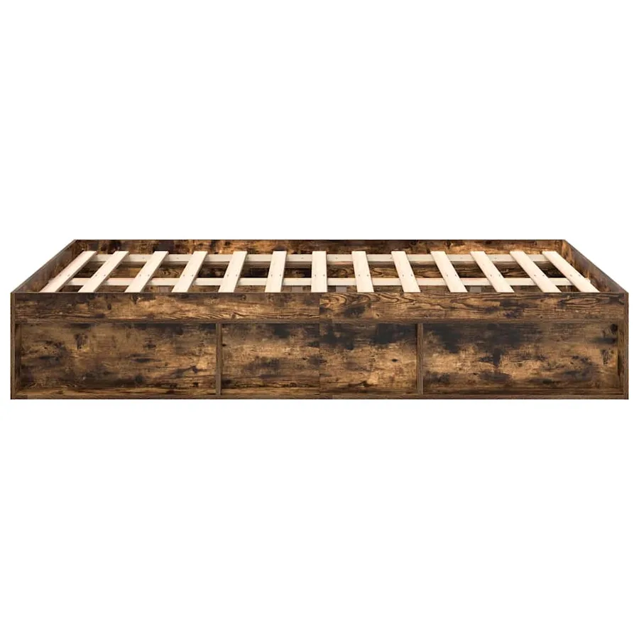 Cadre de lit sans matelas chêne fumé 135x190 cm - 6