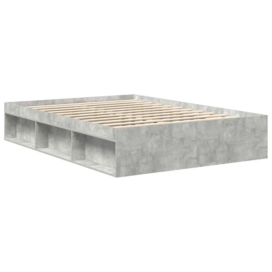 Cadre de lit sans matelas gris béton 140x200 cm - 4