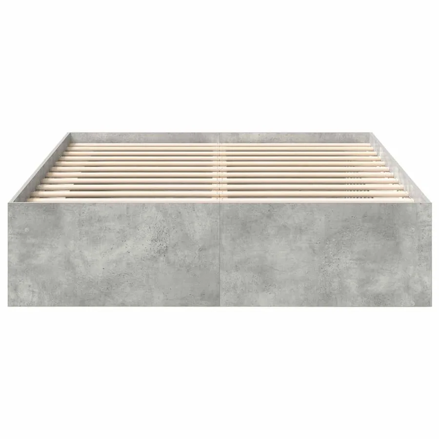 Cadre de lit sans matelas gris béton 140x200 cm - 5