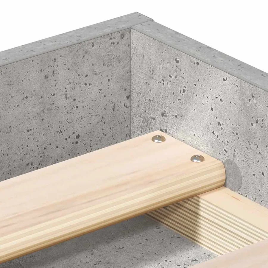 Cadre de lit sans matelas gris béton 140x200 cm - 8