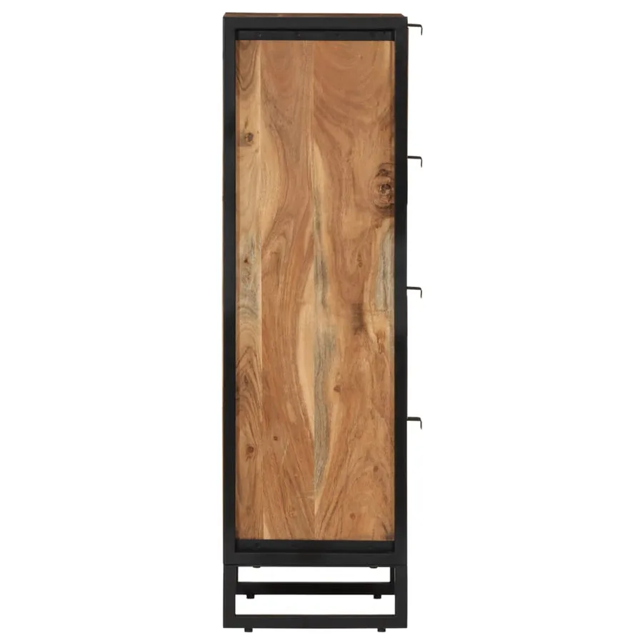 Armoire de salle de bain bois massif d'acacia et fer - 4