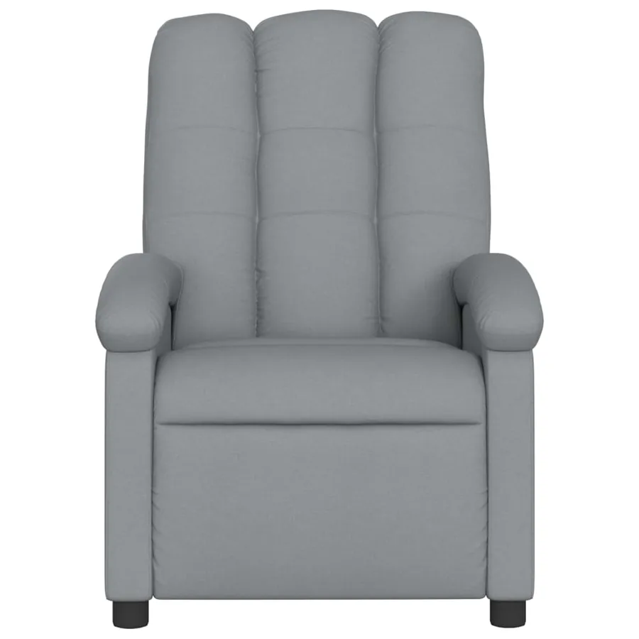 Fauteuil inclinable de massage gris clair tissu - 4
