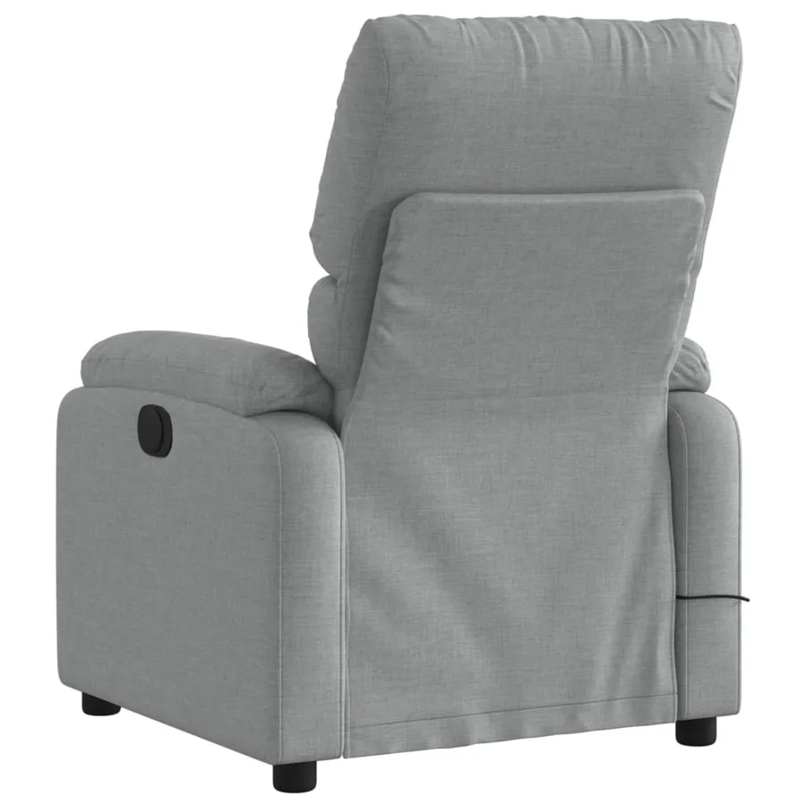 Fauteuil inclinable de massage gris clair tissu - 4