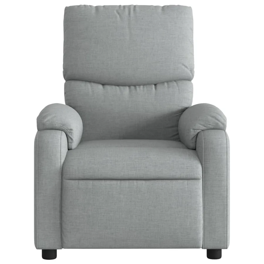 Fauteuil inclinable de massage gris clair tissu - 7