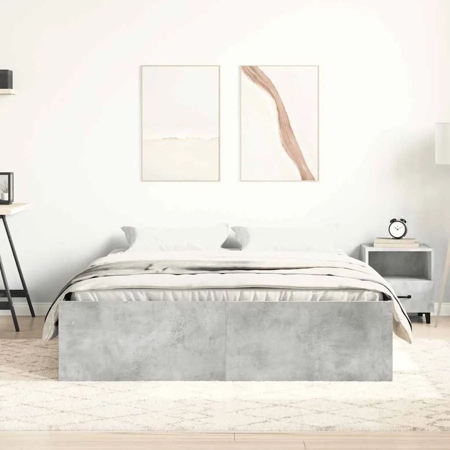 Cadre de lit sans matelas gris béton 120x200 cm - 3