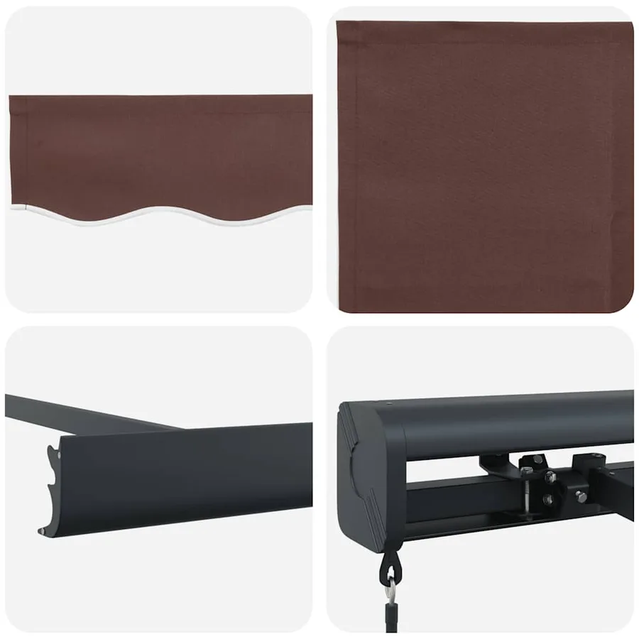 Auvent manuel rétractable marron 450x300 cm - 9