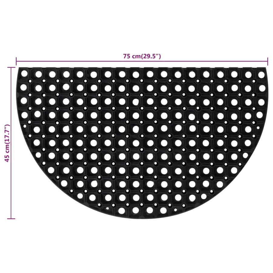 Tapis de porte demi-rond 45x75 cm caoutchouc - 6