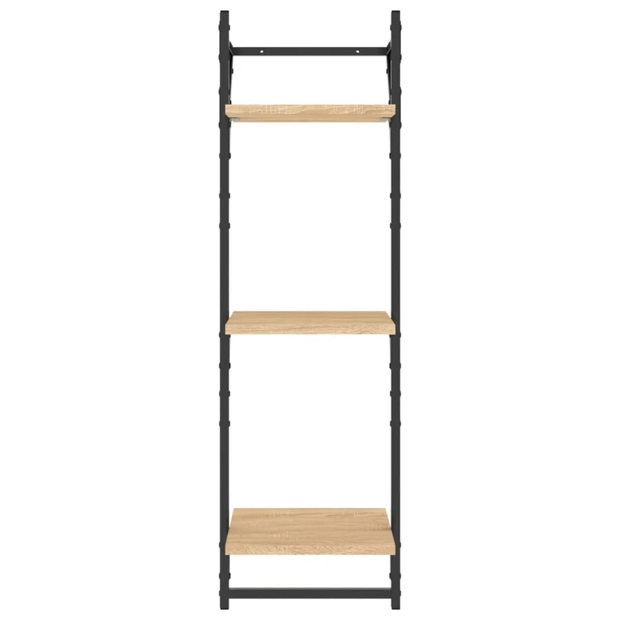 Ensemble d'étagères murales avec barres 6 pcs chêne sonoma - 9