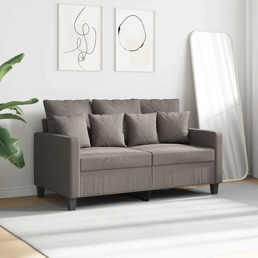 Canapé à 2 places Taupe 120 cm Tissu - 3
