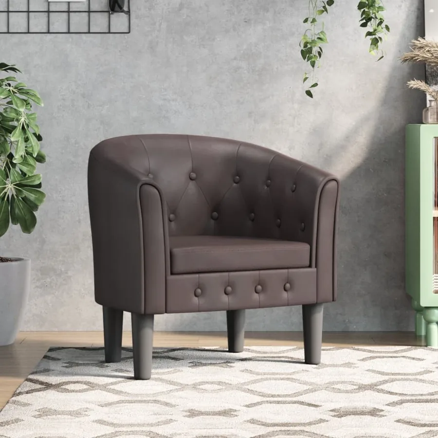 Chaise cabriolet marron similicuir