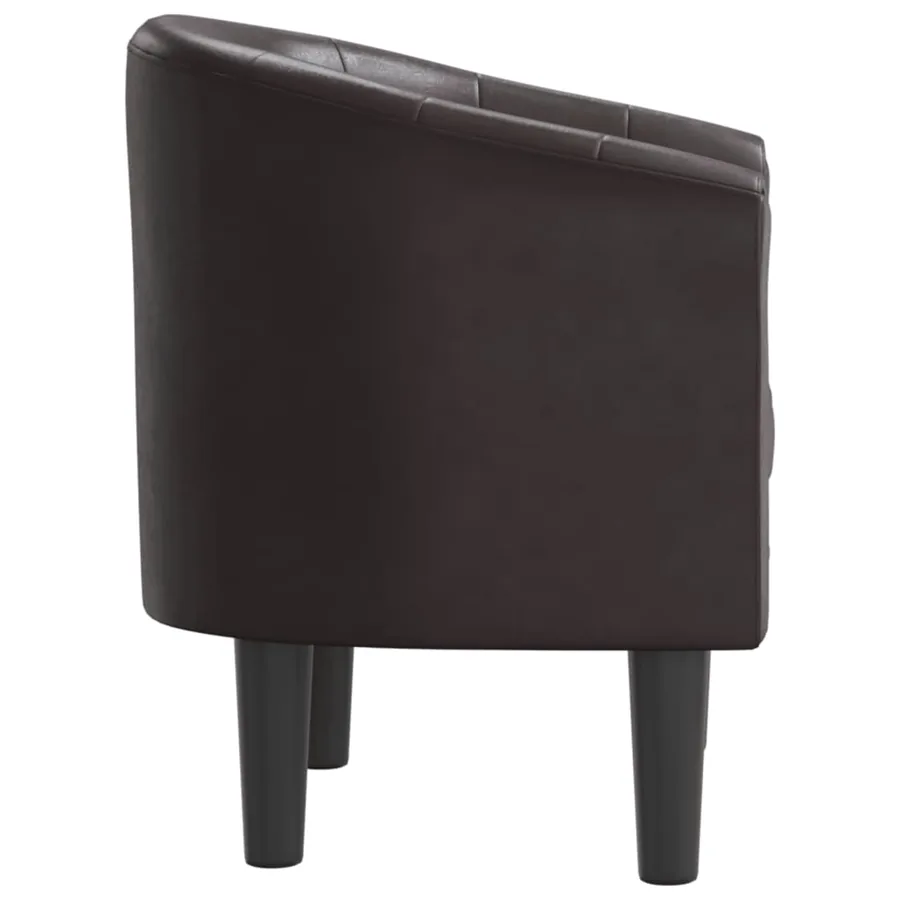 Chaise cabriolet marron similicuir - 4