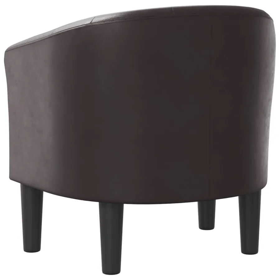 Chaise cabriolet marron similicuir - 5