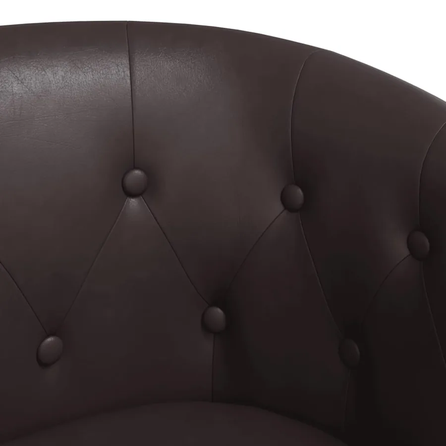 Chaise cabriolet marron similicuir - 6