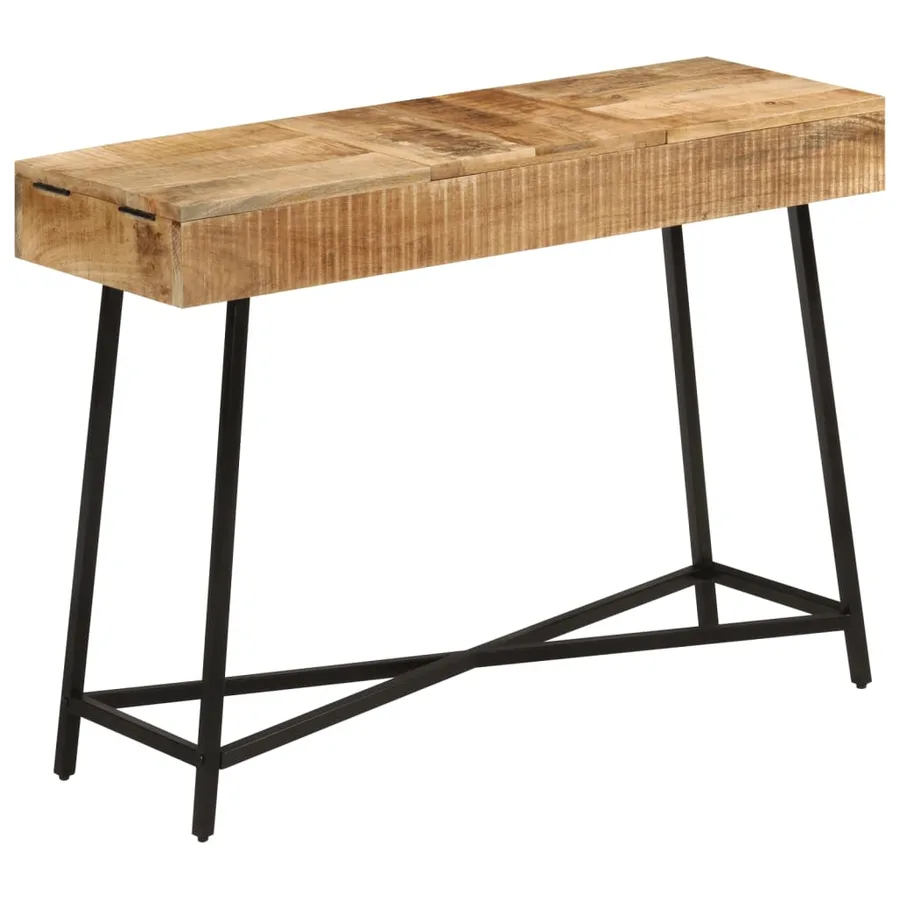 Coiffeuse 105x35x75 cm bois de manguier massif brut et fer - 11