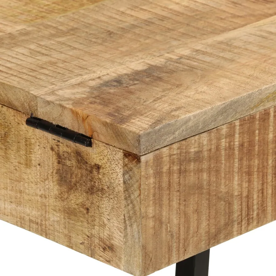 Coiffeuse 105x35x75 cm bois de manguier massif brut et fer - 7