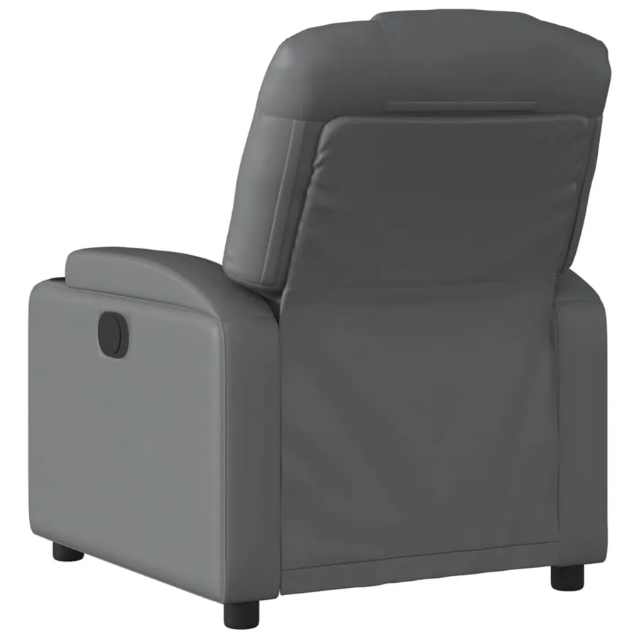 Fauteuil inclinable gris similicuir - 3