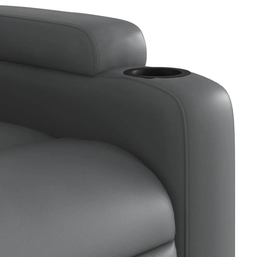 Fauteuil inclinable gris similicuir - 8