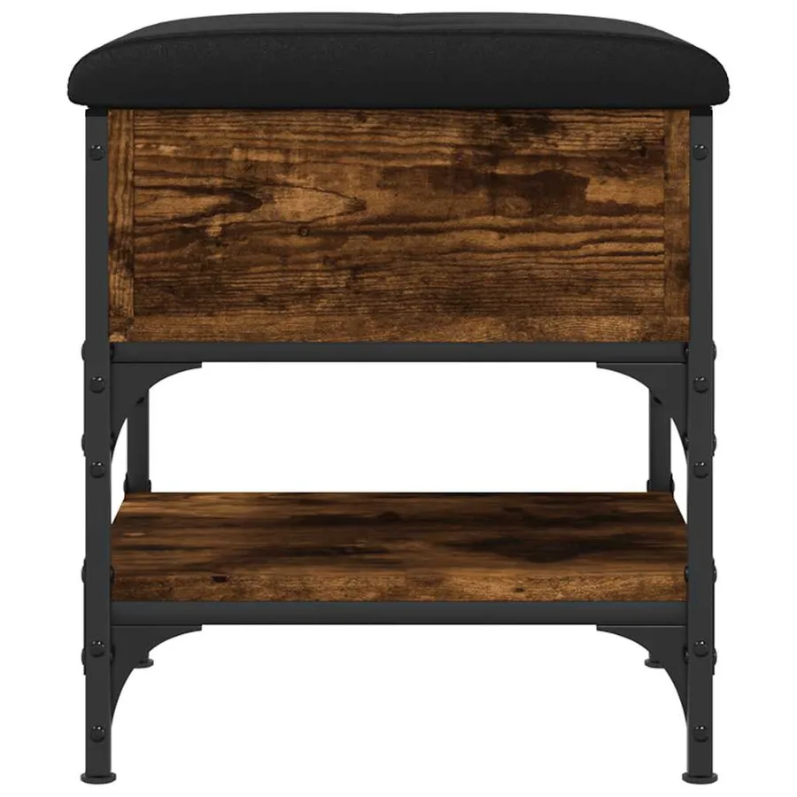 Banc à chaussures chêne fumé 42x42x45 cm bois d'ingénierie - 6