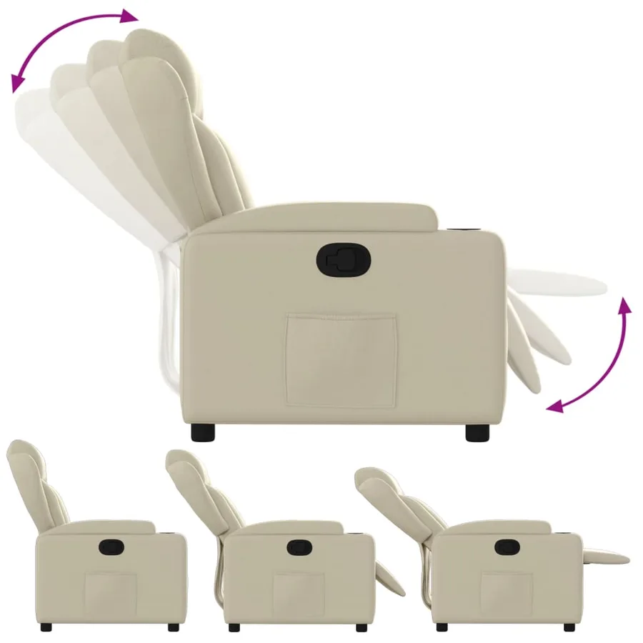 Fauteuil inclinable Crème Similicuir - 6