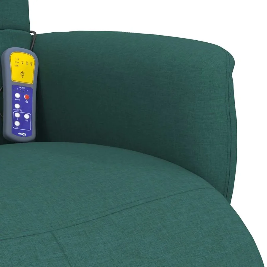 Fauteuil inclinable de massage et repose-pieds vert foncé tissu - 8