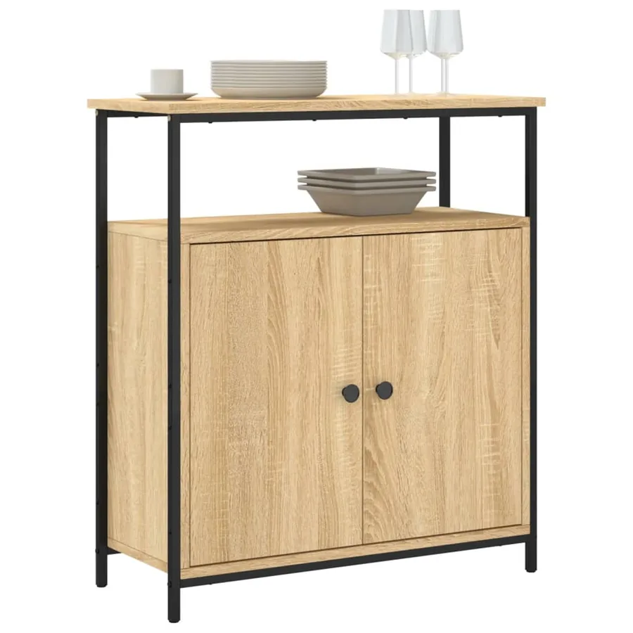 Buffet Chêne Sonoma 70x30x80 cm Bois d'ingénierie - 3