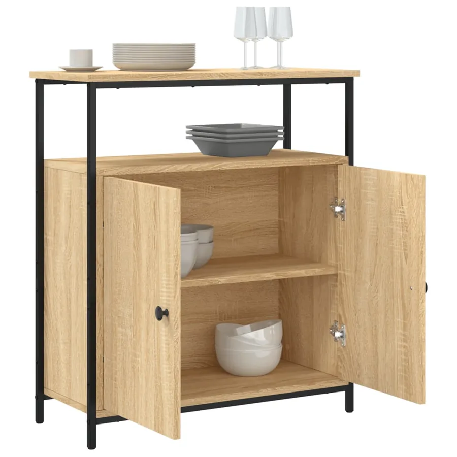 Buffet Chêne Sonoma 70x30x80 cm Bois d'ingénierie - 4
