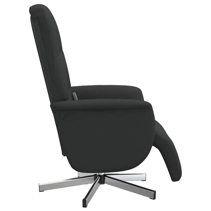 Fauteuil inclinable de massage avec repose-pieds noir tissu - 5