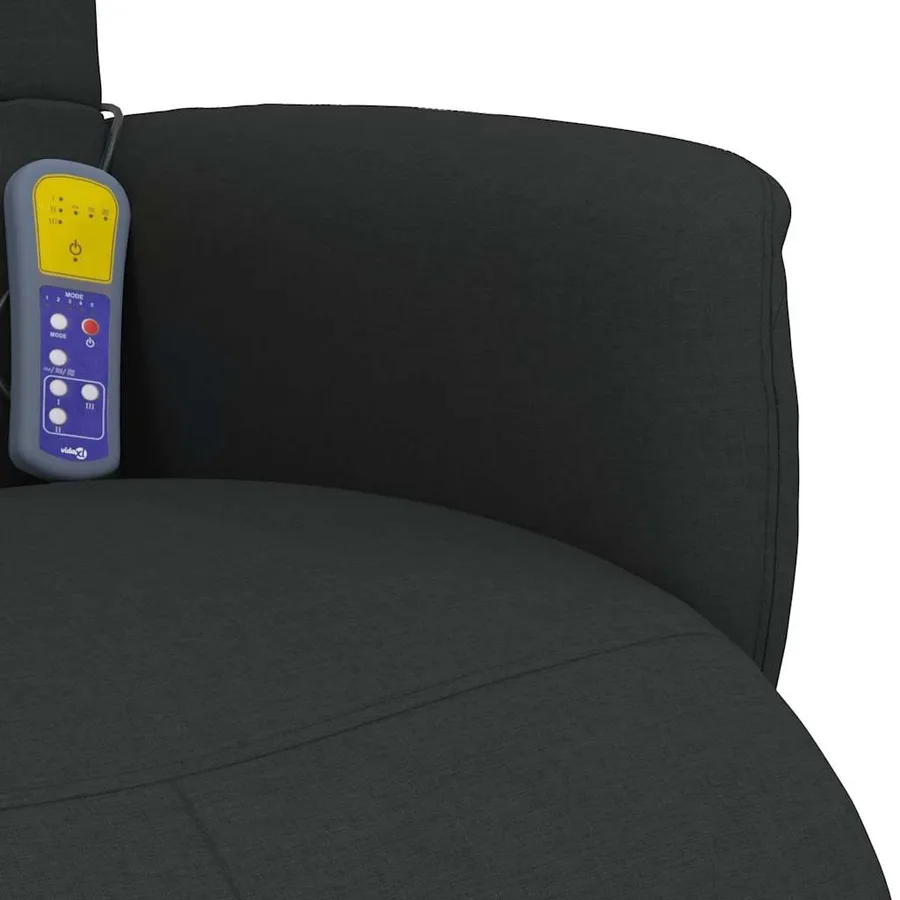 Fauteuil inclinable de massage avec repose-pieds noir tissu - 8