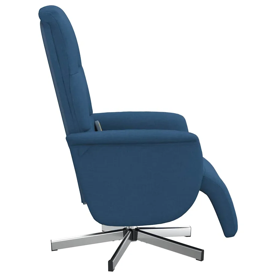 Fauteuil inclinable de massage avec repose-pieds bleu tissu - 5