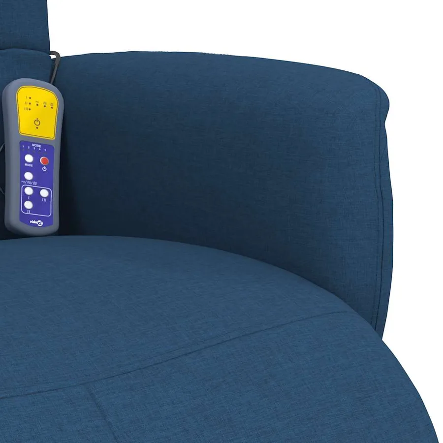 Fauteuil inclinable de massage avec repose-pieds bleu tissu - 8