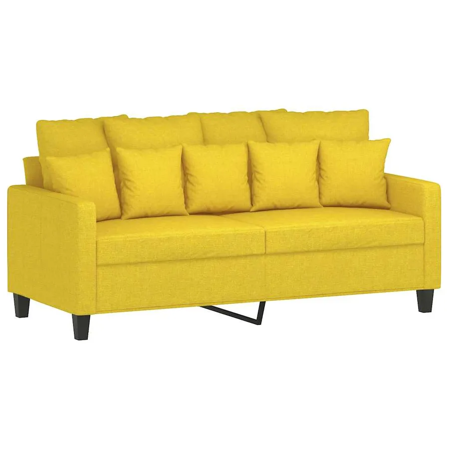 Canapé à 2 places Jaune clair 140 cm Tissu - 2