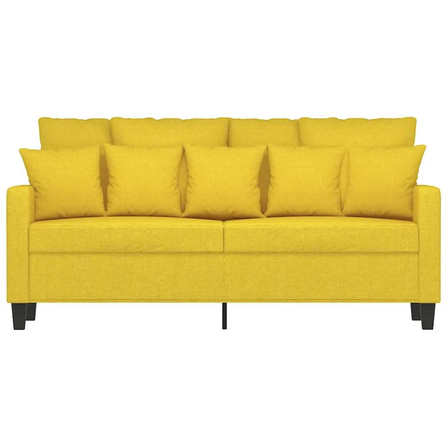 Canapé à 2 places Jaune clair 140 cm Tissu - 4
