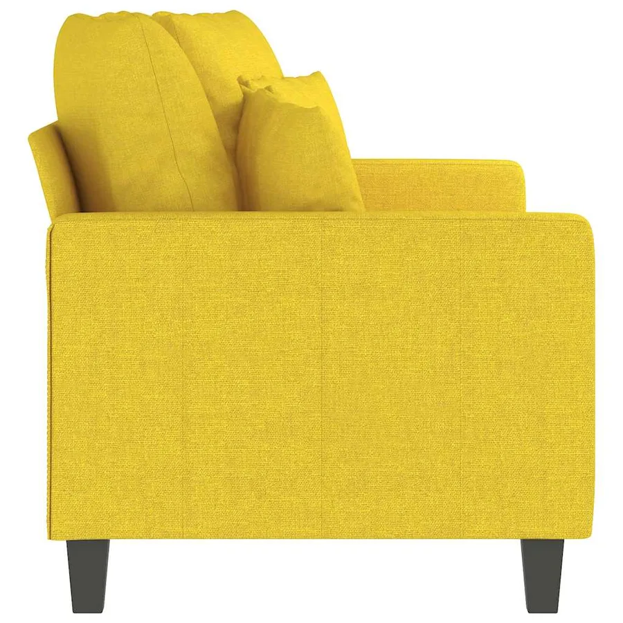 Canapé à 2 places Jaune clair 140 cm Tissu - 5