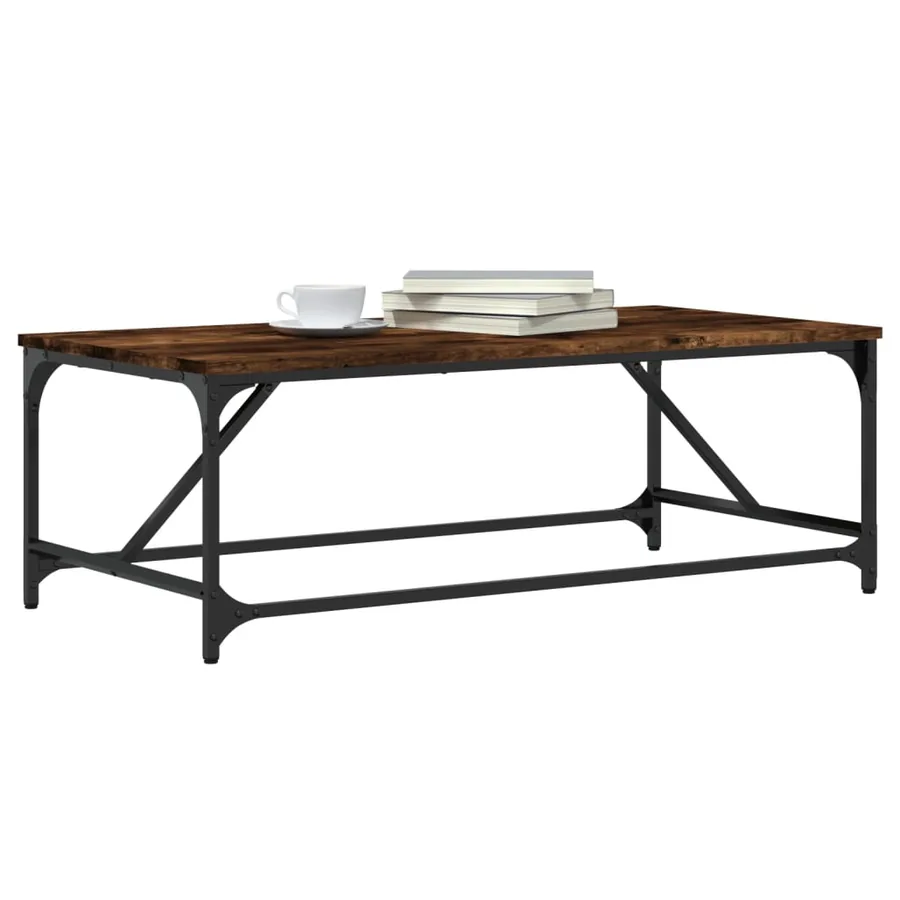 Table basse Chêne fumé 100x50x35 cm Bois d'ingénierie - 3