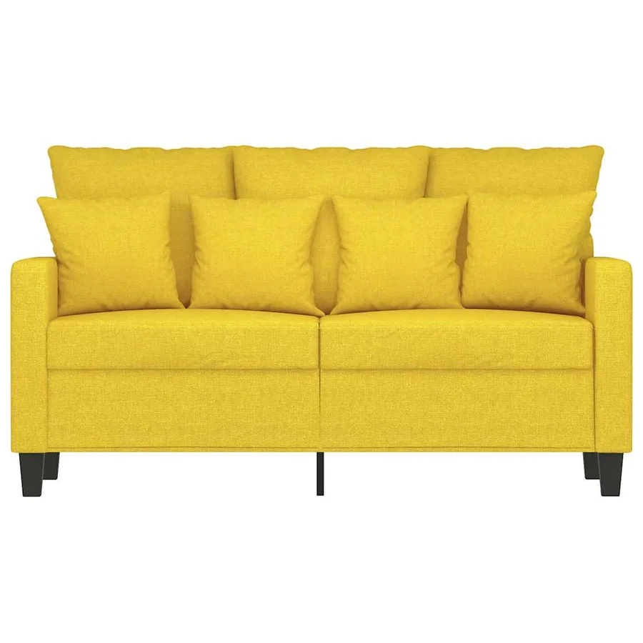 Canapé à 2 places Jaune clair 120 cm Tissu - 4