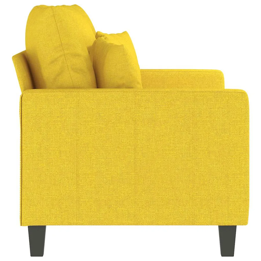 Canapé à 2 places Jaune clair 120 cm Tissu - 5