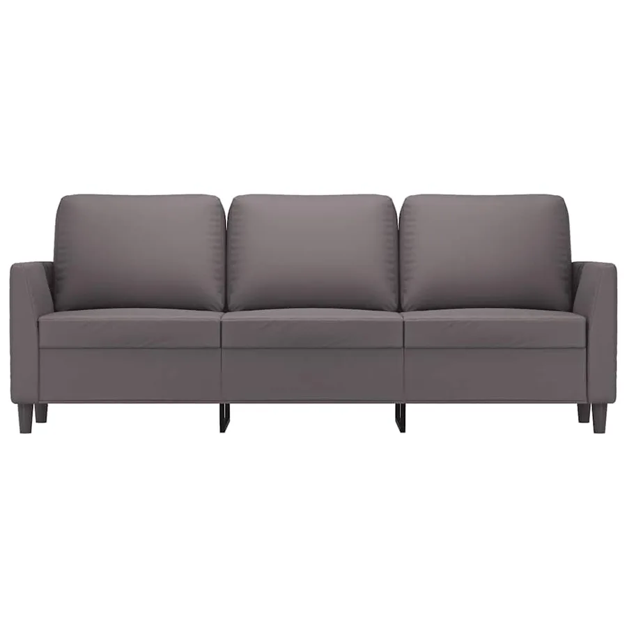 Canapé à 3 places Gris 180 cm Similicuir - 4
