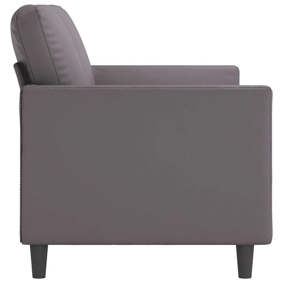 Canapé à 3 places Gris 180 cm Similicuir - 5