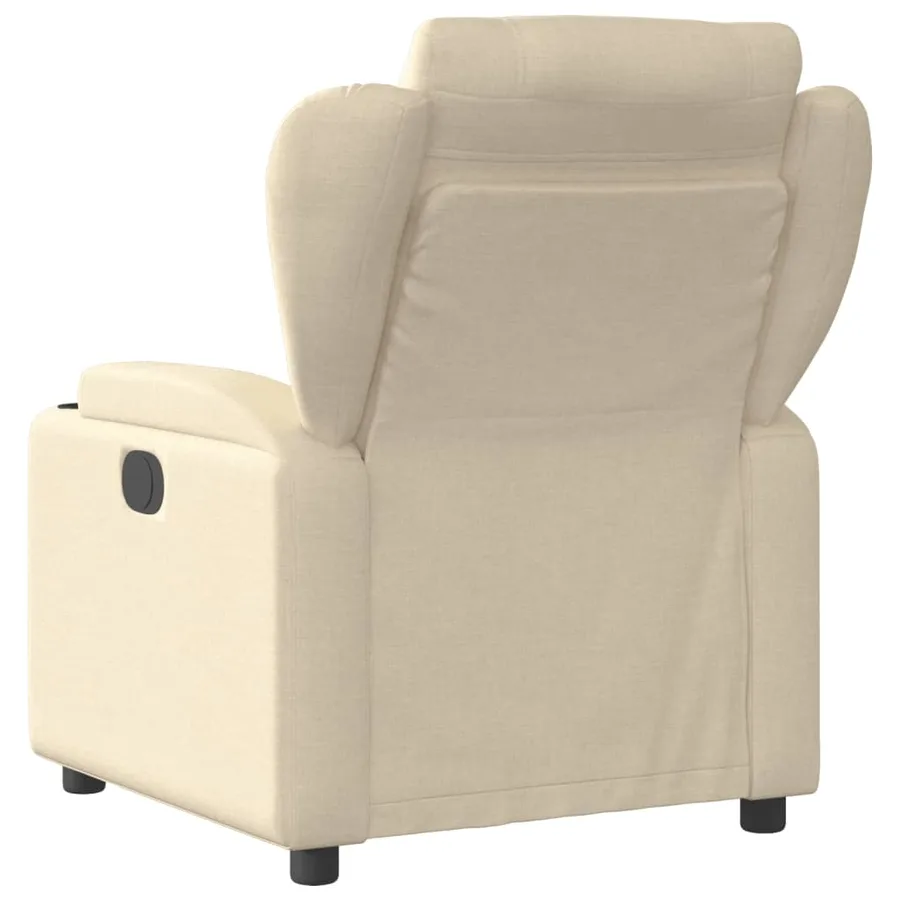 Fauteuil inclinable en tissu crème - 3