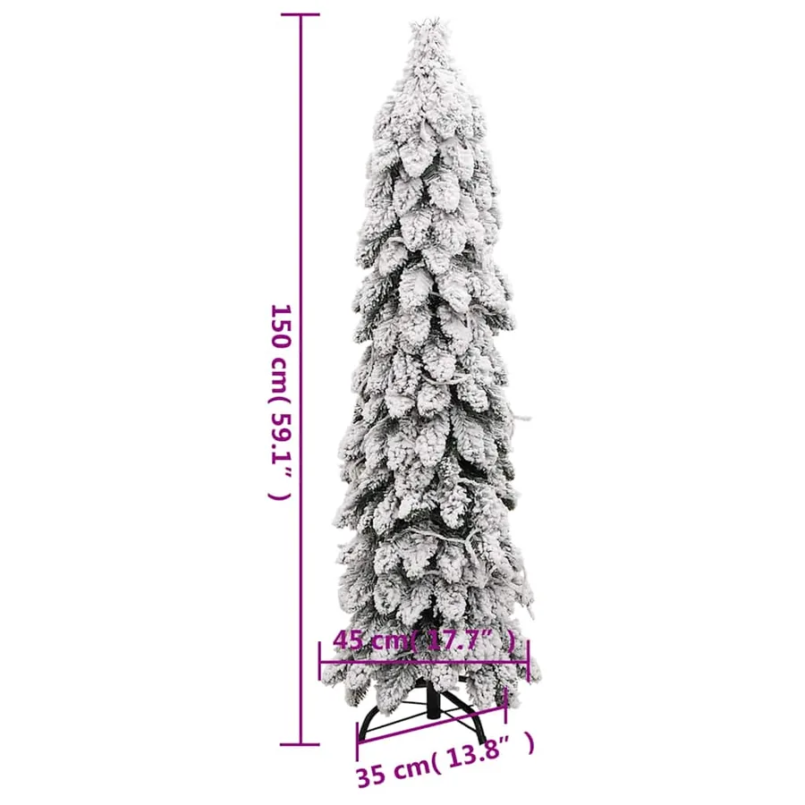 Sapin de Noël artificiel pré-éclairé avec 80 LED/neige floquée - 11