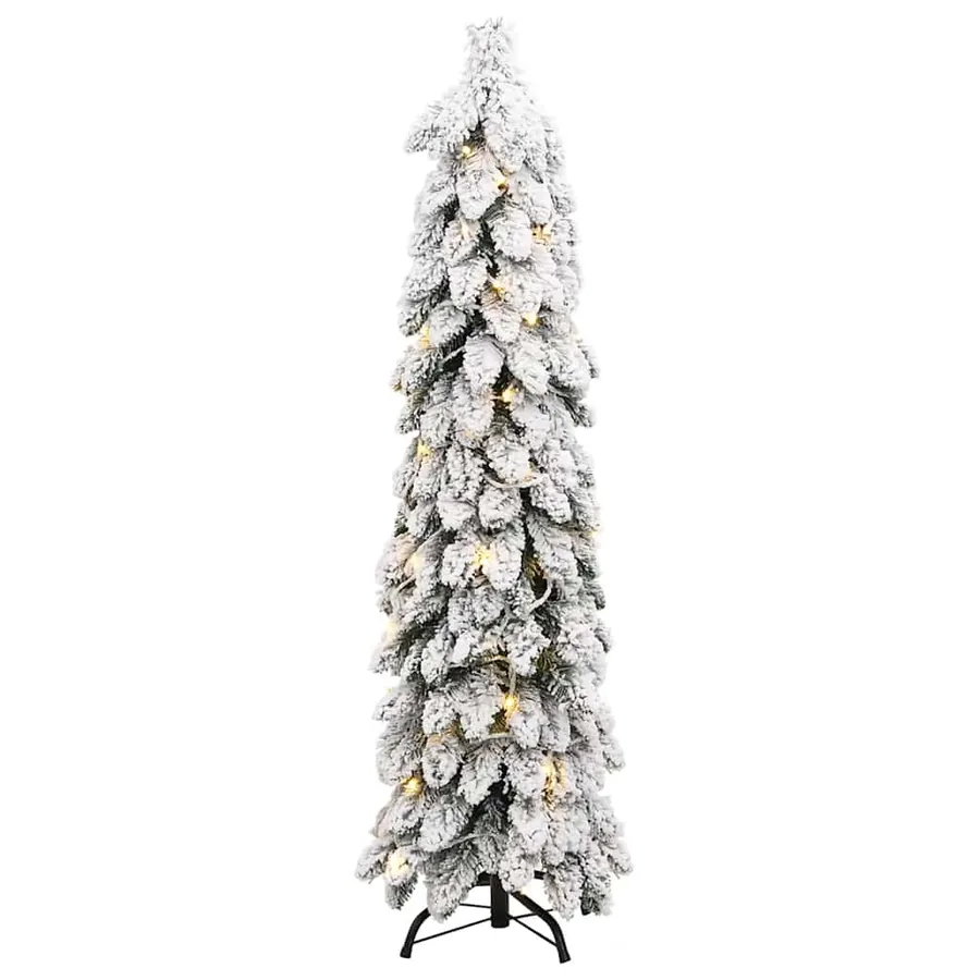 Sapin de Noël artificiel pré-éclairé avec 80 LED/neige floquée - 3