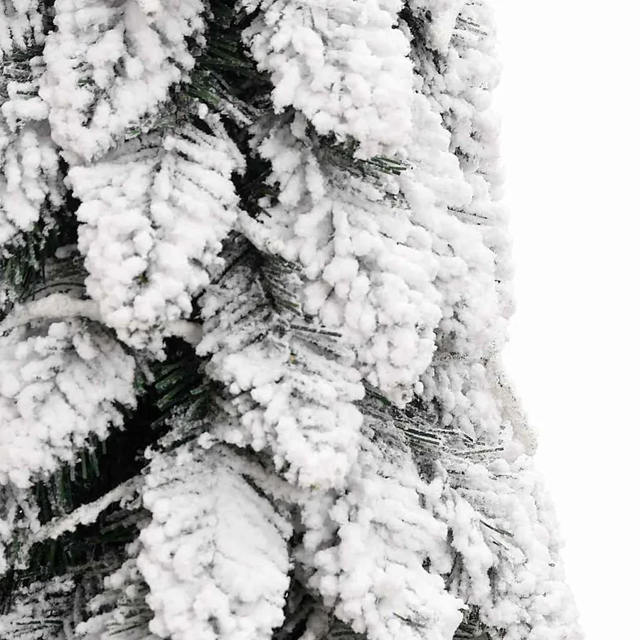 Sapin de Noël artificiel pré-éclairé avec 80 LED/neige floquée - 6