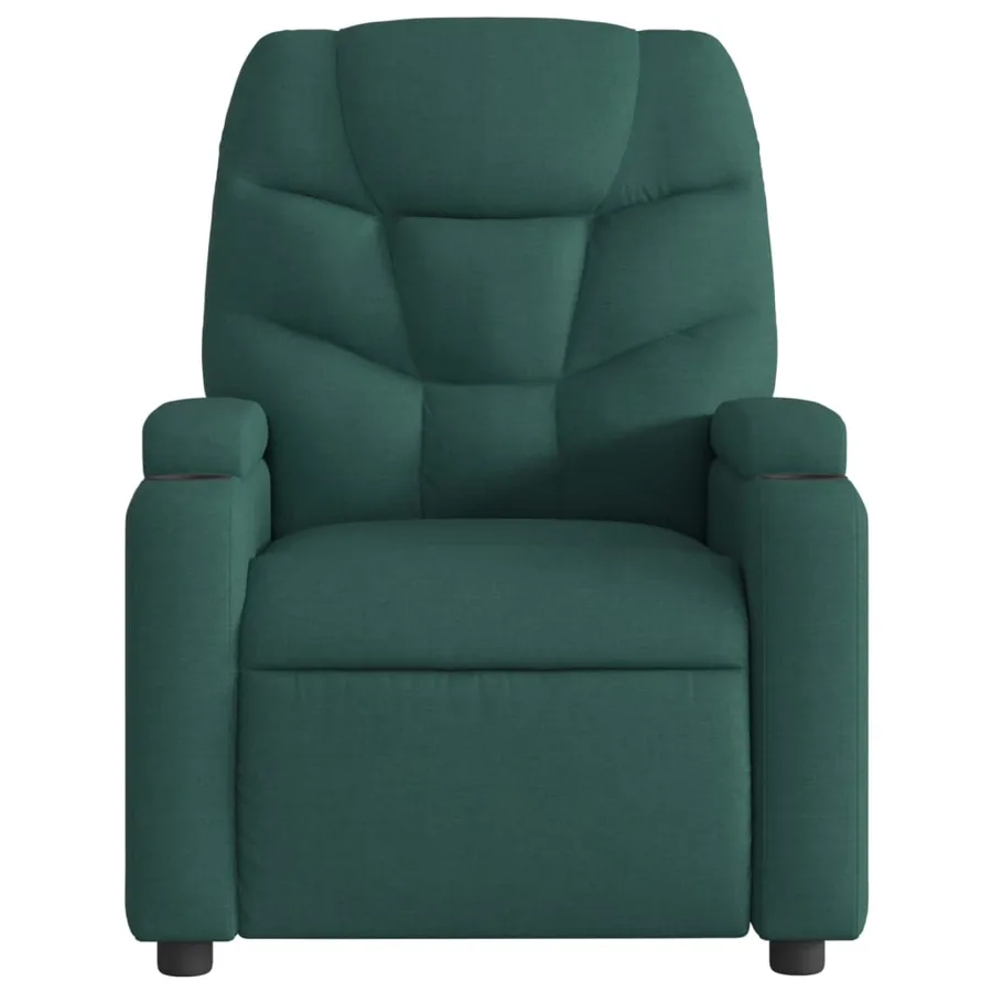 Fauteuil inclinable de massage vert foncé tissu - 7