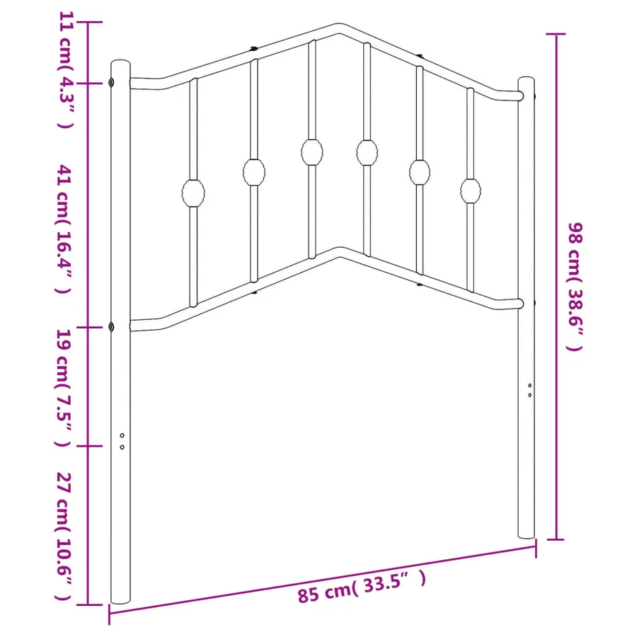 Tête de lit de remplacement métal blanc 80 cm - 6