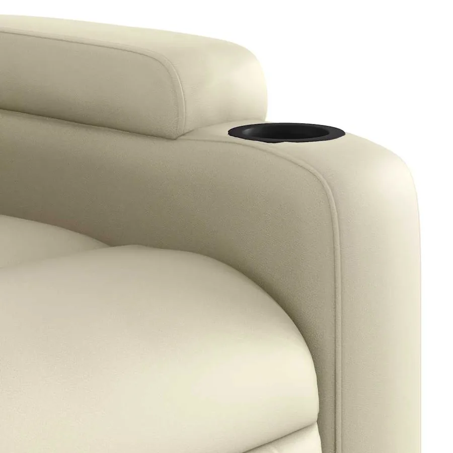 Fauteuil inclinable de massage Crème Similicuir - 10