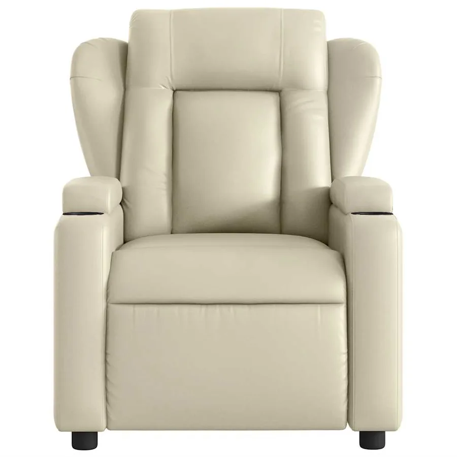 Fauteuil inclinable de massage Crème Similicuir - 5